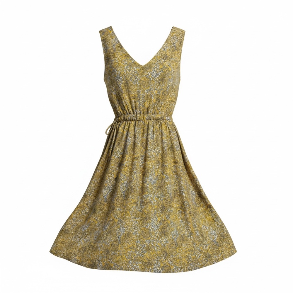 Cynthia Rowley Yellow and Gray Midi Dress